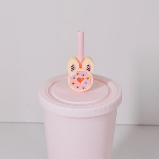 Doughnut Bunny Ears Straw Charm