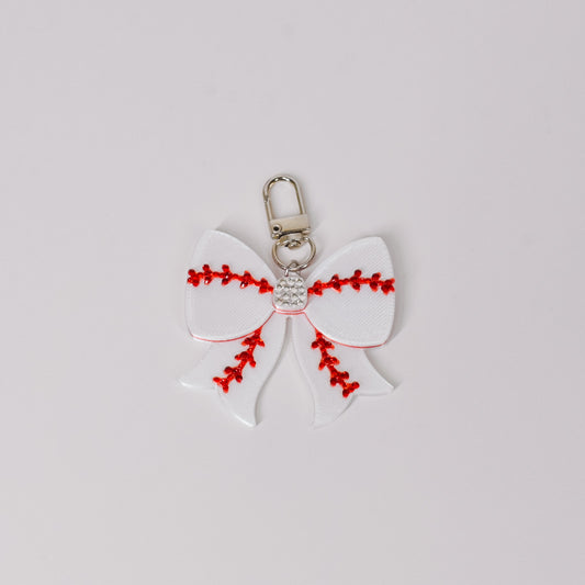 Baseball Bow Bag Charm