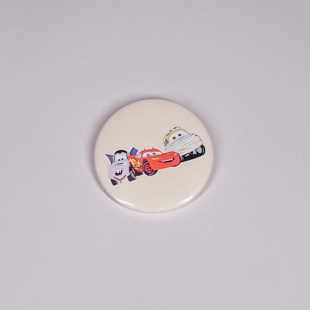Spooky Cars Button Pin