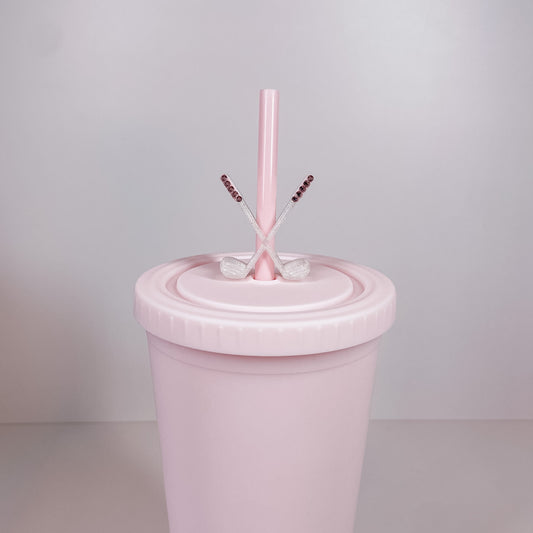 Golf Club Straw Charm