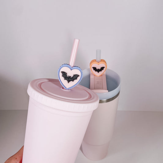 Batty Heart Straw Charm